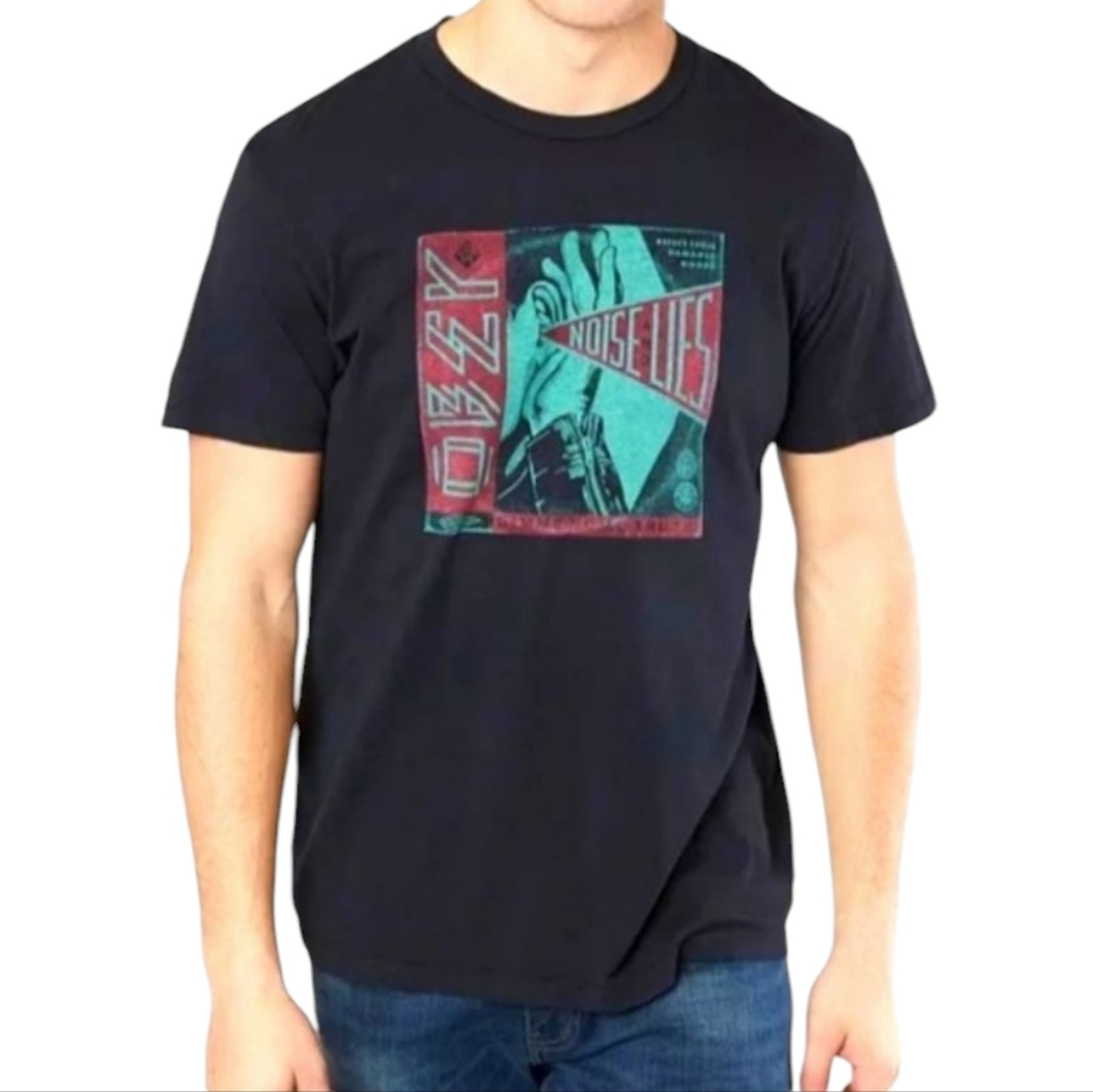 🆕️OBEY Lies & Noise Black Graphic Shortsleeve Crewneck T-Shirt. Men's Size: XL.